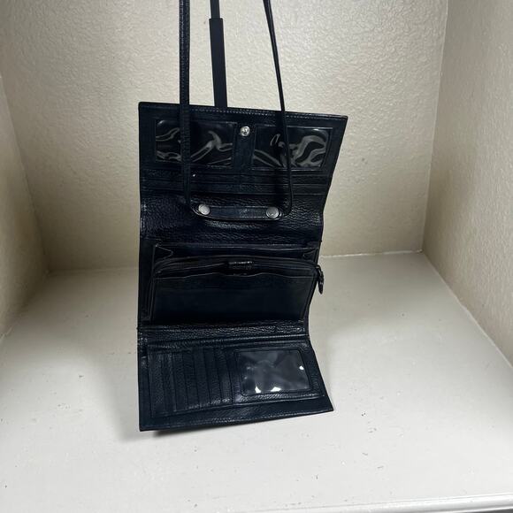 Brighton Crocodile Black Leather Crossbody Wallet Purse - Picture 5 of 7